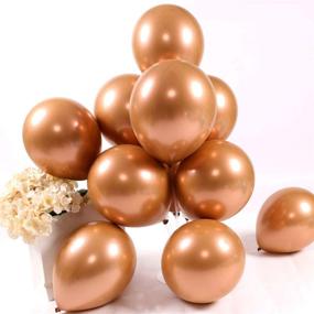 img 4 attached to 🎈 50pcs Metallic Copper Balloons Decorations 10inch - Ideal for Engagement, Wedding, Anniversaries, Retirement, Thanksgiving, Easter, Christmas Festivals - Party Supplies (Copper)