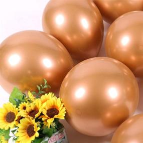 img 2 attached to 🎈 50pcs Metallic Copper Balloons Decorations 10inch - Ideal for Engagement, Wedding, Anniversaries, Retirement, Thanksgiving, Easter, Christmas Festivals - Party Supplies (Copper)