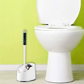 img 3 attached to 🚽 Vila 2-in-1 Toilet Brush with Caddy: Big Brush for Toilet Bowl, Small Brush for Corners, Drip Tray for Drainage, Compact Design, Easy Storage