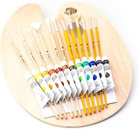 img 4 attached to 🎨 Daveliou 25-Piece Acrylic Paint Set: All-Inclusive Kit with Wooden Palette, Brushes, and Paints