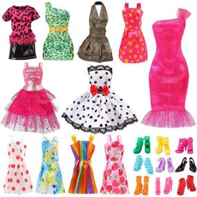 img 3 attached to 👗 Complete Barbie Dolls Closet Set - Including Glamorous Clothes and Accessories