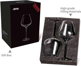 img 3 attached to 🍷 Hand Blown Italian Style Crystal Burgundy Wine Glasses | Premium Lead-Free Glass Set of 2 | 21 Ounce | Gift-Boxed for Any Occasion