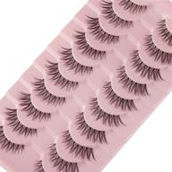 enhance your eyes with wiwoseo's 15mm cat eye lashes - 👁️ natural, wispy & 3d effect - perfect for small eyes (10 pairs pack) logo