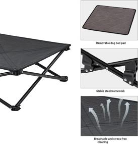 img 2 attached to 🐾 KINGCAMP Portable Raised Dog Bed: Cooling, Washable, and Stable for Travel, Camping, and Outdoor Activities - Available in 3 Sizes!