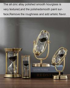 img 3 attached to ⌛ CNCJ Hourglass Timer: Large Metal Sand Clock, Vintage Rotating Sand Watch 60 min, Antique Brass Reloj De Arena, Unique Black 1 Hour Glass Sandglass for Gift, Home, Desk, and Office Decor - 60 Minutes