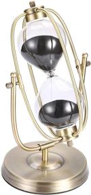 img 4 attached to ⌛ CNCJ Hourglass Timer: Large Metal Sand Clock, Vintage Rotating Sand Watch 60 min, Antique Brass Reloj De Arena, Unique Black 1 Hour Glass Sandglass for Gift, Home, Desk, and Office Decor - 60 Minutes