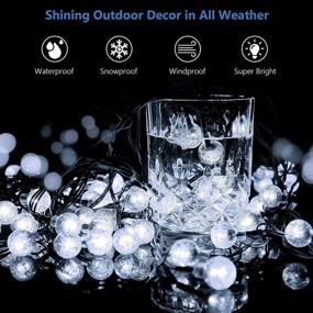 img 2 attached to 🌞 Set of 2 Outdoor Solar String Lights - 160 LED 110FT Crystal Globe Lights, 8 Modes Waterproof Patio Lights for Garden, Yard, Porch, Extra-Long Daylight Powered