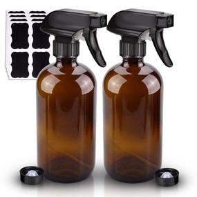 img 4 attached to 🌸 Wedama Amber 16oz Glass Spray Bottle Set & Accessories for Aromatherapy, Facial Hydration, Watering Flowers, and Hair Care - 2 Pack