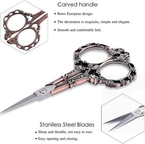 img 3 attached to 🌸 BIHRTC 2Pairs 4.5 Inch Vintage Plum Blossom Sewing Scissors and 3.6 Inch Embroidery Scissors Small Stainless Steel Sharp Sewing Tools for Embroidery, Sewing, Craft, Art Work, and Everyday Use