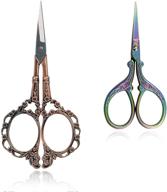 🌸 bihrtc 2pairs 4.5 inch vintage plum blossom sewing scissors and 3.6 inch embroidery scissors small stainless steel sharp sewing tools for embroidery, sewing, craft, art work, and everyday use logo