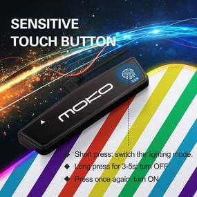 img 2 attached to 🌈 MoKo RGB Gaming Mouse Pad - 15 Lighting Modes, USB 2.0 Port, Non-Slip Base - 32.09 x 12 x 0.16 Inch - Rainbow