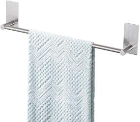 img 4 attached to 🛀 16-inch Songtec Bathroom Towel Bar - No Drill Stick On Towel Rack, Easy Install with Self-Adhesive, Premium SUS304 Stainless Steel - Brushed Nickel