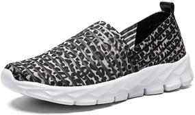 img 4 attached to 👟 Breathable Mesh Slip-On Walking Shoes: Comfortable Women's Athletic Loafers for Lightweight and Casual Sneakers