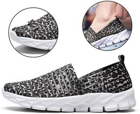 img 1 attached to 👟 Breathable Mesh Slip-On Walking Shoes: Comfortable Women's Athletic Loafers for Lightweight and Casual Sneakers