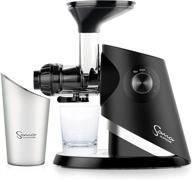 sana 727 supreme slow juicer - low speed masticating juicer extractor with 4 variable speeds, 120 rpm, large capacity for fruits and vegetables, milk, butter - includes 132-page recipe book - us voltage - black логотип