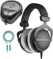 🎧 beyerdynamic dt 770 pro 250 ohm over-ear studio headphones in black bundle: blucoil 6' 3.5mm headphone extension cable, slappa full-sized hardbody pro headphone case logo