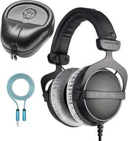 img 4 attached to 🎧 Beyerdynamic DT 770 PRO 250 Ohm Over-Ear Studio Headphones in Black Bundle: Blucoil 6' 3.5mm Headphone Extension Cable, Slappa Full-Sized HardBody PRO Headphone Case