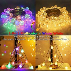 img 3 attached to 🌟 Enhance Your Holiday Spirit: Outdoor Globe String Lights, 160 LED 66ft Color Changing Fairy Light 8 Modes, perfect for Christmas Wedding Party Home Garden Indoor Decorations Warm White to Multicolor