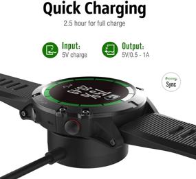 img 2 attached to 🔌 MoKo Charger Dock: Compatible USB Data Sync Charging Station for Garmin Vivoactive/Forerunner/Fenix Series - Black