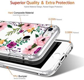 img 1 attached to 🌸 GiiKa iPhone SE 2020 Case, iPhone 8 Case, iPhone 7 Case with Screen Protector, Clear Floral Protective Case for Girls and Women, Hard PC Case with TPU Bumper Cover Phone Case for iPhone 8, Small Flowers