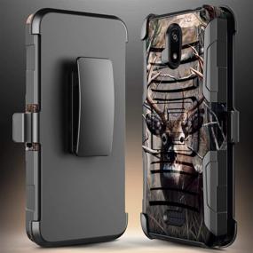 img 3 attached to 📱 E-Began Case for BLU Wiko Ride (W-U300), Vision 2 (U304AC)/AT&T Radiant Core (U304A)/Cricket Icon - Shockproof Protective Case with Tempered Glass Screen Protector & Holster Clip