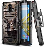 📱 e-began case for blu wiko ride (w-u300), vision 2 (u304ac)/at&t radiant core (u304a)/cricket icon - shockproof protective case with tempered glass screen protector & holster clip logo