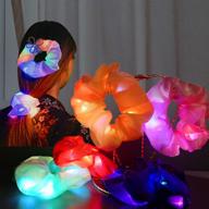 8 pcs light up hair scrunchies: glow in the dark accessories for neon parties and celebrations logo