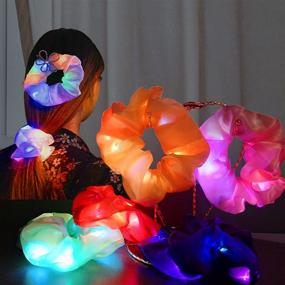 img 4 attached to 8 Pcs Light Up Hair Scrunchies: Glow in the Dark Accessories for Neon Parties and Celebrations