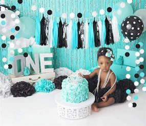 img 2 attached to 🎓 2021 Turquoise Graduation Decorations | Baby Shower, Robin's Egg Blue, White, Black & Silver Party | Polka Dot Balloons | Turquoise Birthday & Bridal Shower Décor
