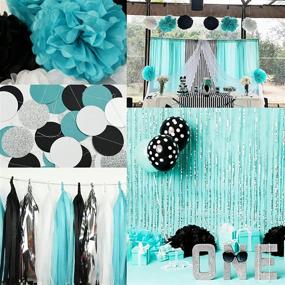 img 1 attached to 🎓 2021 Turquoise Graduation Decorations | Baby Shower, Robin's Egg Blue, White, Black & Silver Party | Polka Dot Balloons | Turquoise Birthday & Bridal Shower Décor