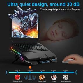img 1 attached to 🖥️ KEYNICE Laptop Cooling Pad with 6-Fan Cooling System, Suitable for 17 Inch Gaming Notebooks, Blue LED Lights, 7 Adjustable Heights, and Dual USB Ports - Portable Cooling Fan Stand