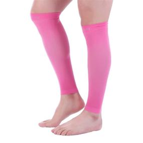 img 1 attached to Firm Support Calf Compression Sleeve 15-20 mmHg Graduated - Ideal for 🏃 Sports, Running, Recovery, Shin Splints, and Varicose Veins - Doc Miller (Pink, Large)