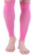 firm support calf compression sleeve 15-20 mmhg graduated - ideal for 🏃 sports, running, recovery, shin splints, and varicose veins - doc miller (pink, large) логотип