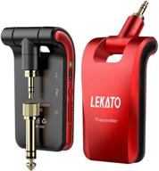 🎸 lekato 2.4ghz wireless guitar system with 6 channels, stereo/mono 1/4” &amp; 1/8” 2 in 1 plugs, built-in rechargeable lithium battery - ideal for audio electric guitar bass logo