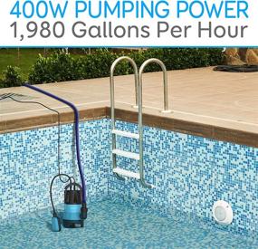 img 3 attached to 🌊 SereneLife 400W Submersible Sump Pump: Clean/Dirty Water Utility with Auto Float Switch, 1980 GPH, and 16 ft. Cord - Ideal for Garden, Yard, Swimming Pool, Pond, and Flooded Areas - SLBSMPMP50