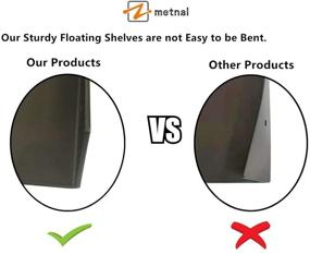 img 2 attached to 🛁 Z Metnal Bathroom Shelf: Wall Mounted, Matte Black, 16 inch, 2 Pack - Metal Floating Display Shelves