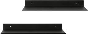 img 4 attached to 🛁 Z Metnal Bathroom Shelf: Wall Mounted, Matte Black, 16 inch, 2 Pack - Metal Floating Display Shelves