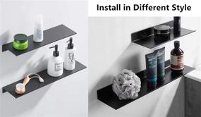img 1 attached to 🛁 Z Metnal Bathroom Shelf: Wall Mounted, Matte Black, 16 inch, 2 Pack - Metal Floating Display Shelves