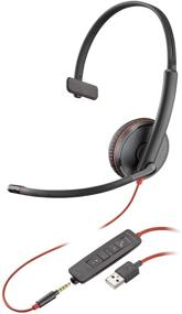 img 1 attached to Blackwire 3215 USB-A On-Ear Mono Headset by Plantronics - Wired Headset
