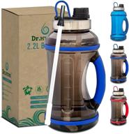 💦 dr.hydro 64 oz bpa free water bottle with straw and handle - leakproof half gallon water jug for fitness and outdoor enthusiasts, promoting daily hydration logo