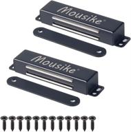 🚪 premium mousike magnetic door catch: heavy duty 90lb door magnets for kitchen cupboard wardrobe closet cabinet door drawer latch - black 2 pack logo