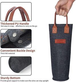 img 2 attached to 4 Pack - Single Felt Bottle Wine Tote: Stylish 1 Bottle Wine Carrier Bag, Perfect Gift for Wine Lovers or Weddings