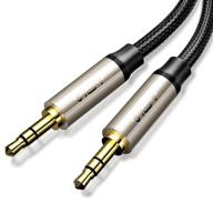 vioy 3.5mm audio cable braided male to male, premium aux cable compatible with smartphone, tablet, car & home stereo, beats, bose, sony headphones & speakers, 3ft logo