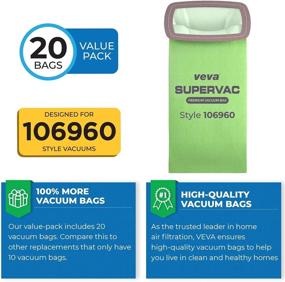 img 1 attached to 🧳 VEVA 20 Pack Premium SuperVac Vacuum Bags 106960: Compatible with ProTeam Super HalfVac Pro Vacuum Cleaner, 6 Quart Bags - Maximize Cleaning Efficiency Now!