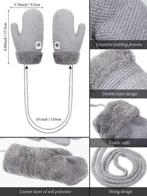 img 1 attached to 🧤 Stay Warm and Stylish with Girls' Winter Gloves, Beanie, and Mittens for Cold Weather