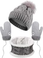 🧤 stay warm and stylish with girls' winter gloves, beanie, and mittens for cold weather logo