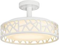 💡 semi flush mount led ceiling light fixture by vicnie – 14 inch, 20w, 1400 lumens, warm white 3000k, etl listed, metal frame with acrylic shade in white finish логотип