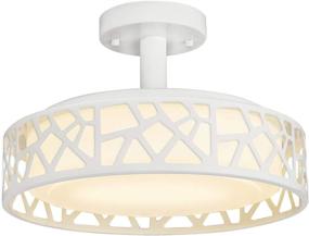 img 4 attached to 💡 Semi Flush Mount LED Ceiling Light Fixture by VICNIE – 14 inch, 20W, 1400 Lumens, Warm White 3000K, ETL Listed, Metal Frame with Acrylic Shade in White Finish