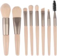 💄 premium synthetic makeup brushes set with bag - 8pc portable kit for flawless makeup application in rose gold logo