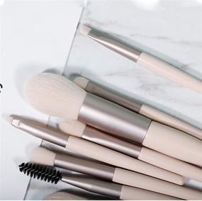 img 2 attached to 💄 Premium Synthetic Makeup Brushes Set with Bag - 8PC Portable Kit for Flawless Makeup Application in Rose Gold